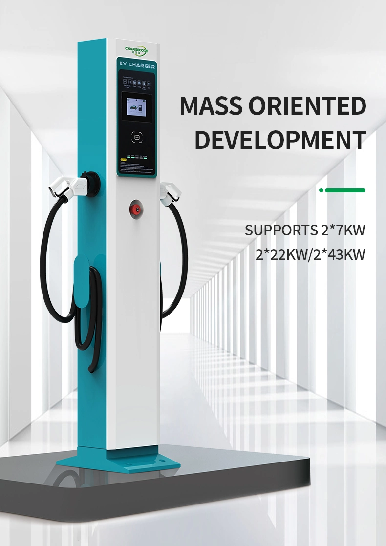 Hot Sale 7/22/43 Kw EV Charger for Electric Vehicles Ocpp1.6j Type1 Type 2 Car Charging Station