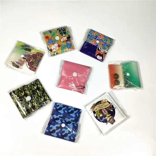 Custom Printing Promotion Gift EVA PVC Pocket Ashtray with Alum Foil Button Portable Ash Pocket